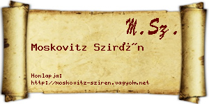Moskovitz Szirén névjegykártya